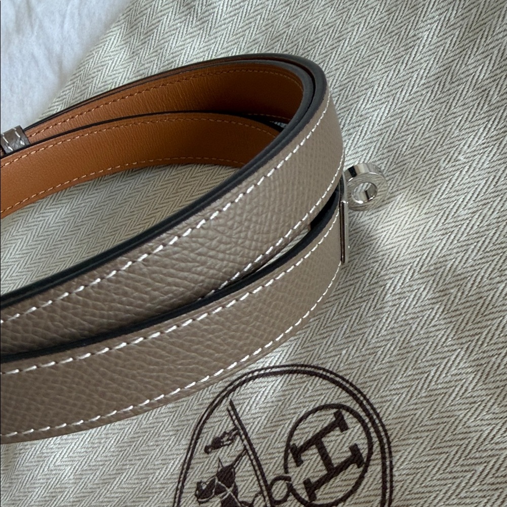 Hermes Taupe and Black Leather Belt Bag - Picture 3 of 4